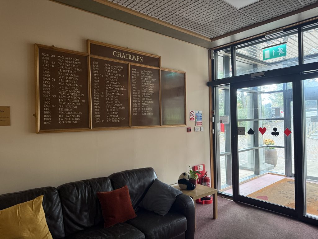 The entrance foyer with the Honours board